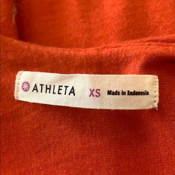 Athleta Seeker Ruched Red-Orange Tank Dress - Picture 3 of 4